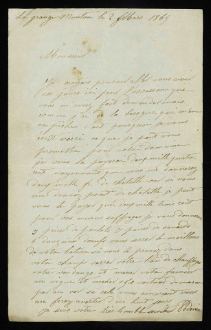 PODEVIN, à La Grange-Mouton, commune de Dompierre-sur-Nièvre (Nièvre) : 1 lettre.