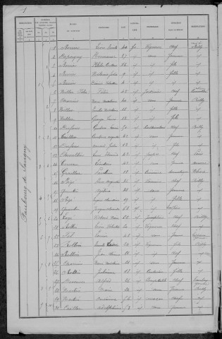 Billy-sur-Oisy : recensement de 1891