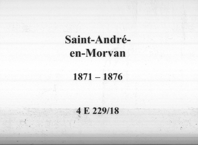 Saint-Andre-en-Morvan : actes d'état civil.