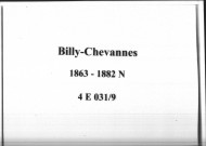 Billy-Chevannes : actes d'état civil.