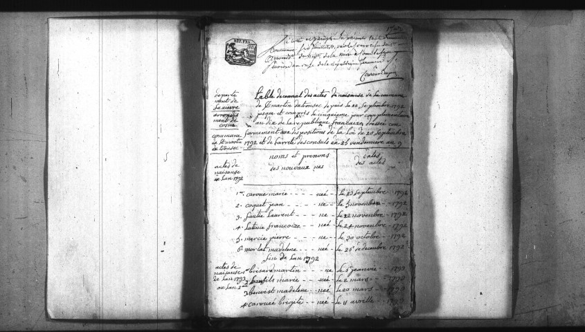 Saint-Martin-sur-Nohain : tables décennales.