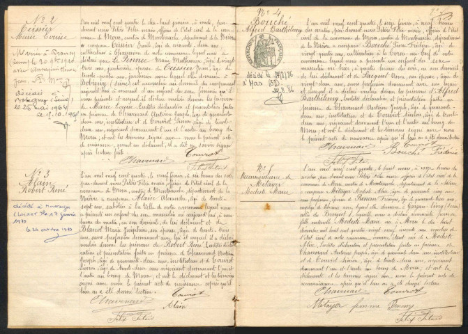 Moux-en-Morvan : actes d'état civil.