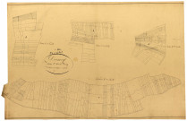 Dornecy, cadastre ancien : plan parcellaire de la section C dite du Bourg, feuilles 1 et 2, développement