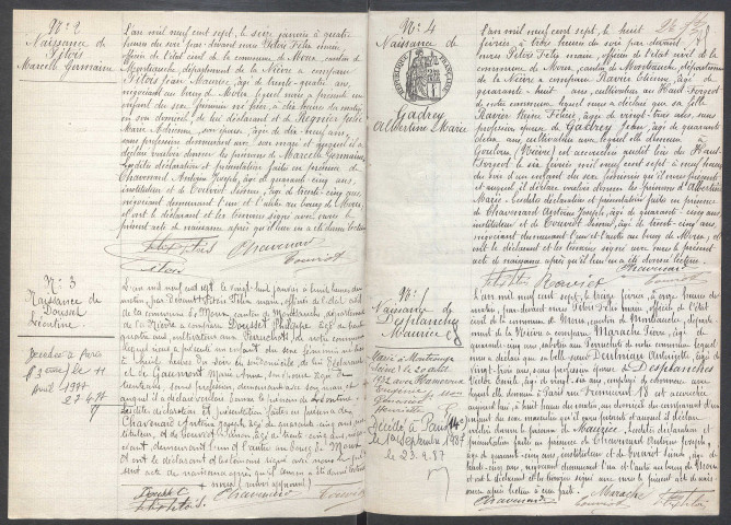 Moux-en-Morvan : actes d'état civil.