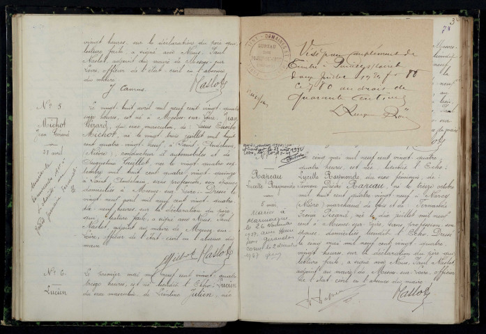 Mesves-sur-Loire : actes d'état civil.