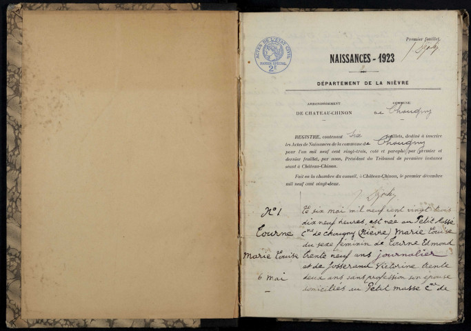 Chougny : actes d'état civil.