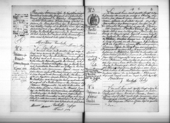 Tronsanges : actes d'état civil.