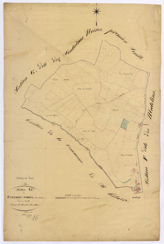 Cercy-la-Tour, cadastre ancien : plan parcellaire de la section G dite de Fontaines Noires, feuille 2