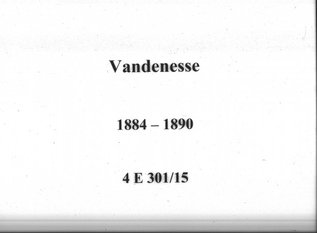 Vandenesse : actes d'état civil.