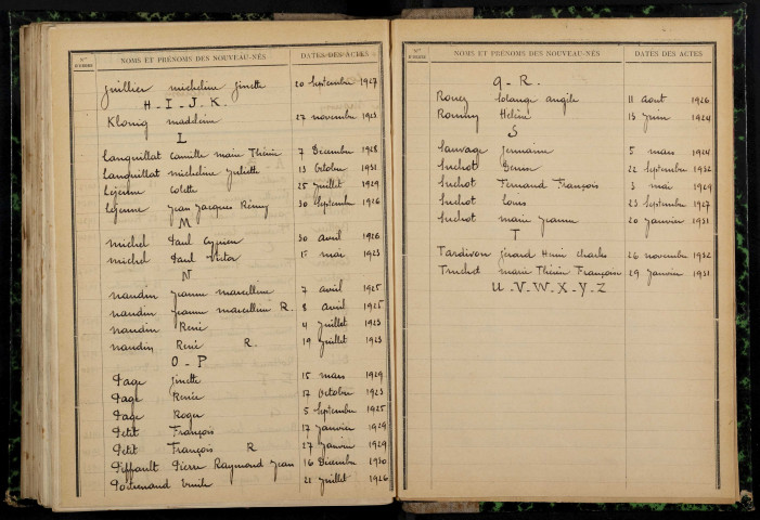 Moussy : table décennale.