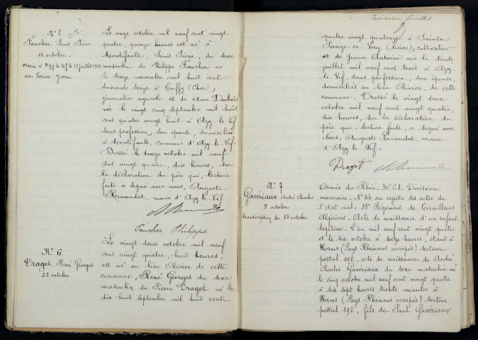 Azy-le-Vif : actes d'état civil.