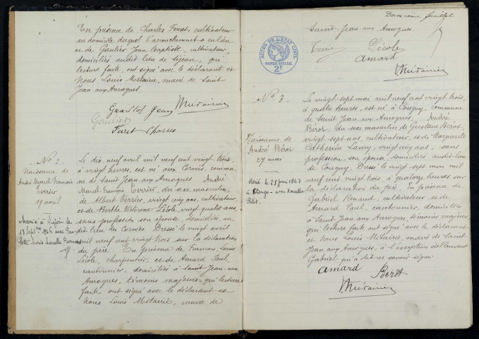 Saint-Jean-aux-Amognes : actes d'état civil.