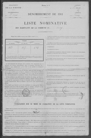 Perroy : recensement de 1911