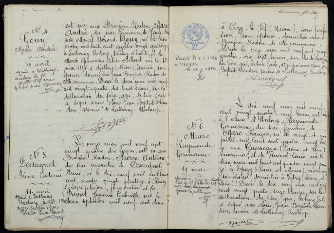 Luthenay-Uxeloup : actes d'état civil.