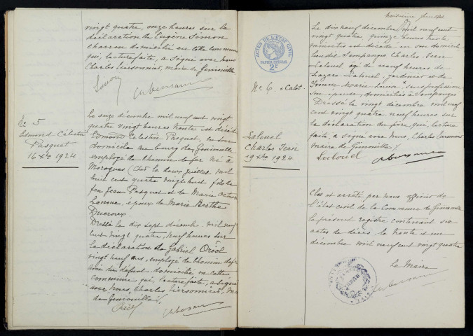 Gimouille : actes d'état civil.