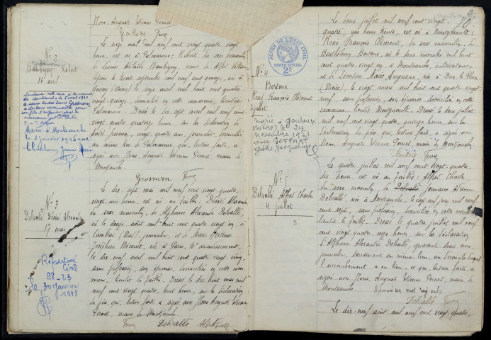 Montsauche-les-Settons : actes d'état civil.