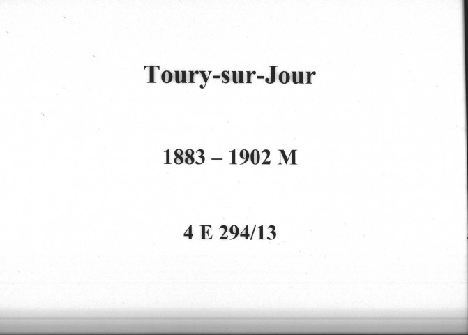 Toury-sur-Jour : actes d'état civil (mariages).