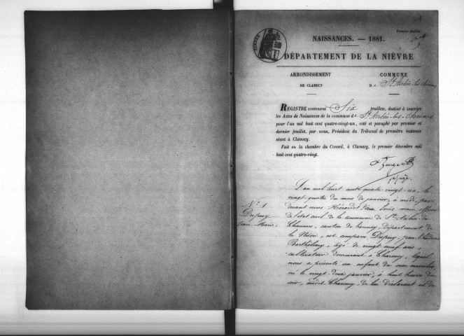 Saint-Aubin-des-Chaumes : actes d'état civil.