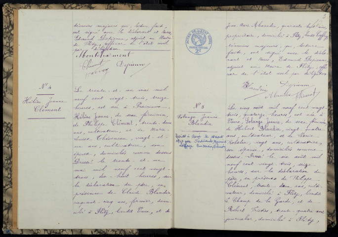 Fléty : actes d'état civil.