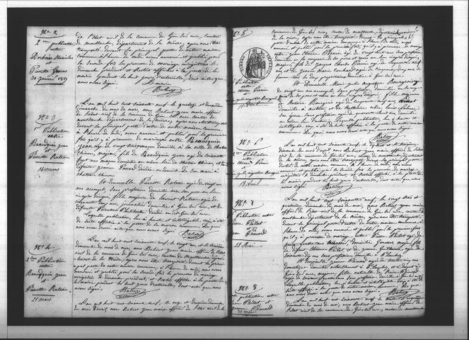 Gien-sur-Cure : actes d'état civil.