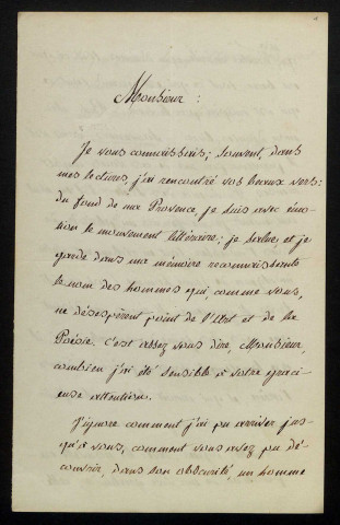 FLOTTE (Gaston, baron de), poète à Marseille (1805-1882) : 5 lettres.
