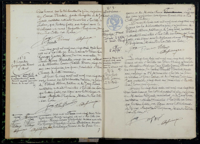 La Celle-sur-Loire : actes d'état civil.