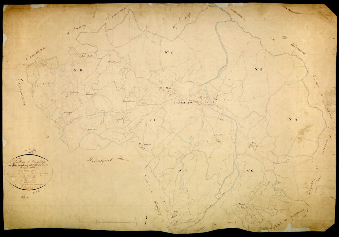 Montreuillon, cadastre ancien : tableau d'assemblage