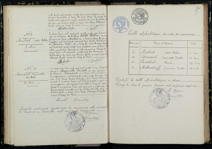 Cessy-les-Bois : actes d'état civil.