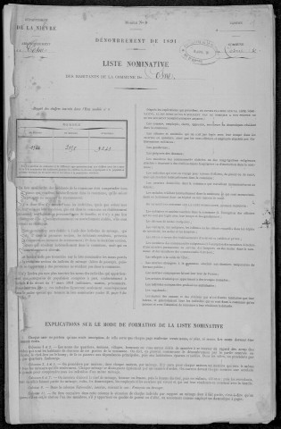 Cosne-sur-Loire : recensement de 1891