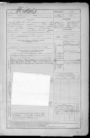 Bureau de Cosne, classe 1893 : fiches matricules n° 497 à 994