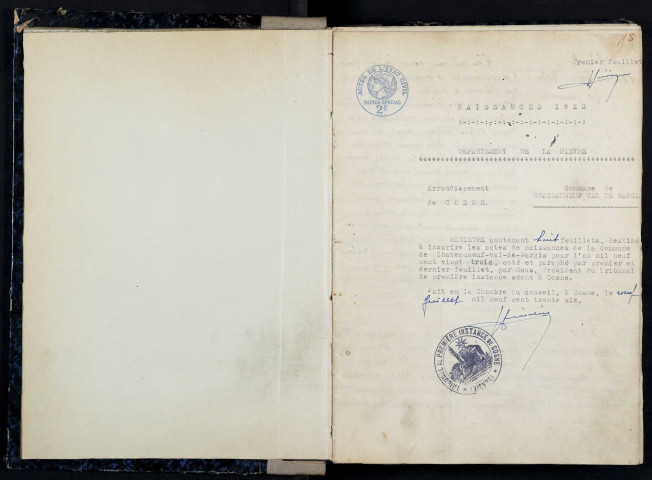 Châteauneuf-Val-de-Bargis : actes d'état civil.