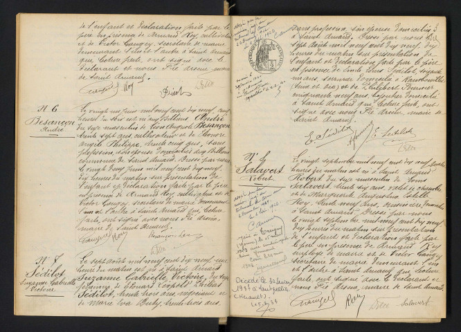 Saint-Amand-en-Puisaye : actes d'état civil, table décennale.