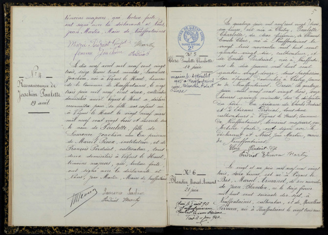 Neuffontaines : actes d'état civil.