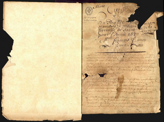 Saint-Vérain : registres paroissiaux.