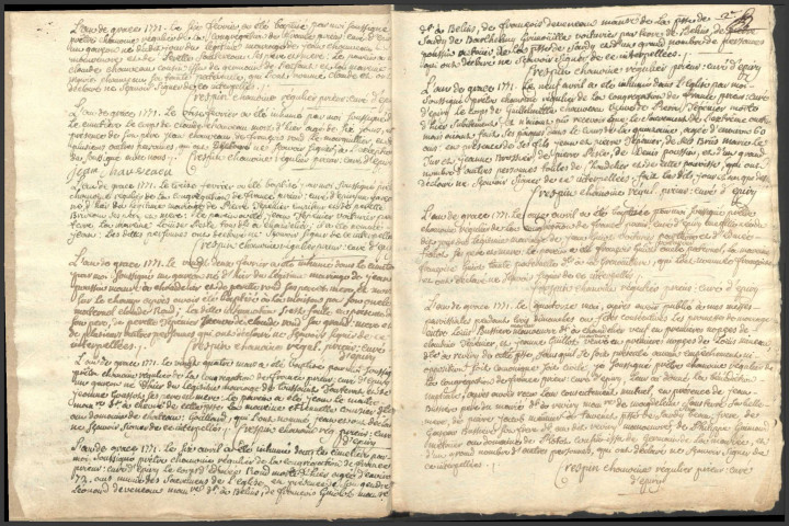 Epiry : registres paroissiaux.