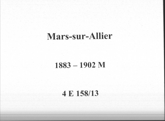 Mars-sur-Allier : actes d'état civil (mariages).