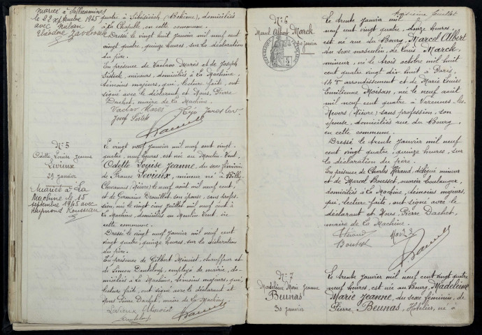 La Machine : actes d'état civil (naissances).