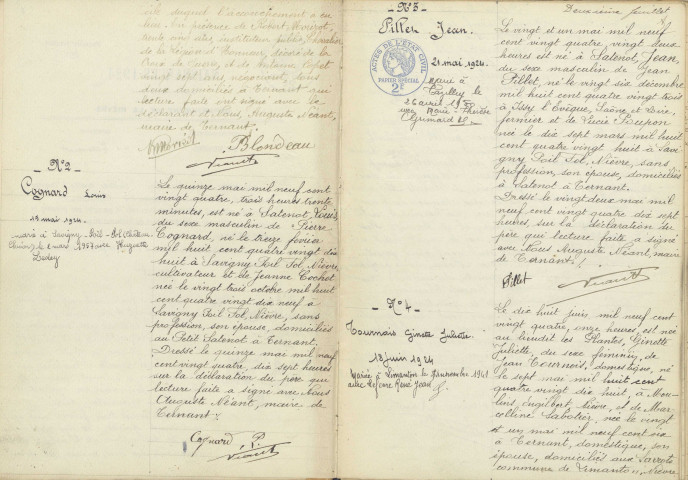 Ternant : actes d'état civil.