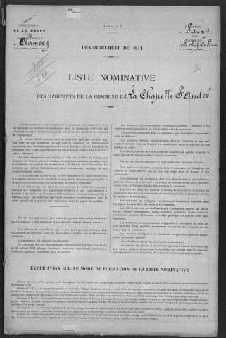 La Chapelle-Saint-André : recensement de 1931