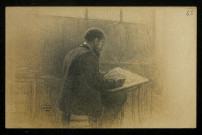 Autoportrait (?) : reproduction d'un dessin de Gustave Mohler.
