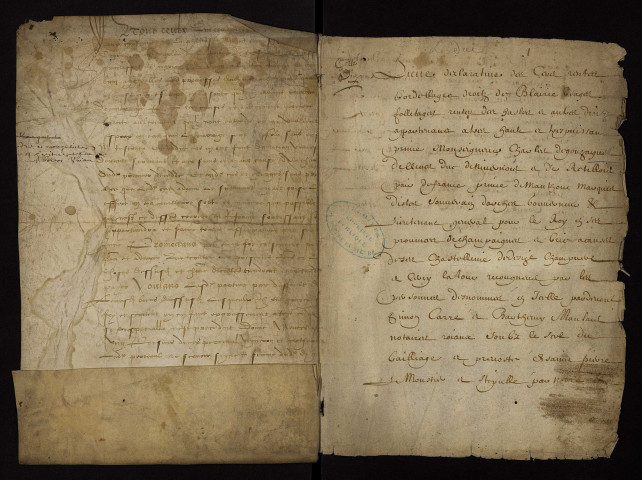 Liève du terrier domanial ducal établie par les notaires royaux Carré et Maulais.
