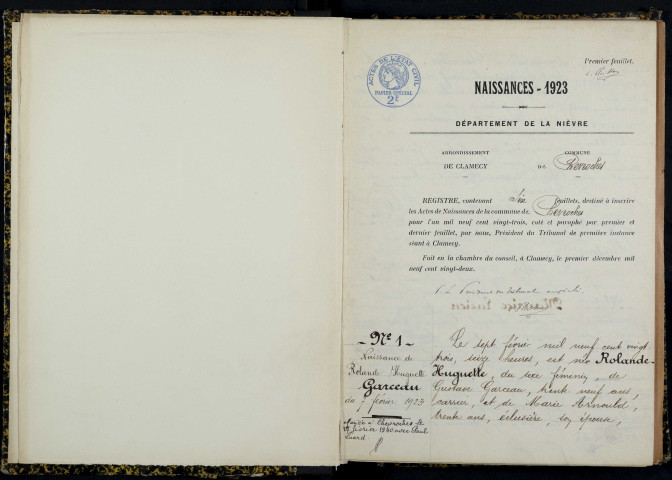 Chevroches : actes d'état civil.