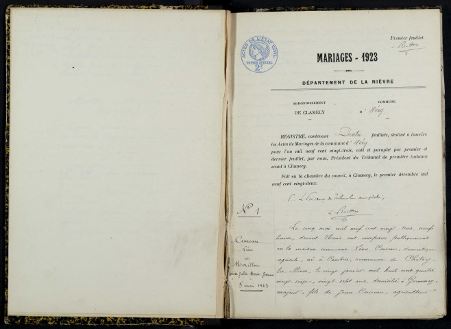 Héry : actes d'état civil.