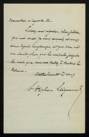 LIÉGEARD (Stéphen), écrivain (1830-1925) : 12 lettres.