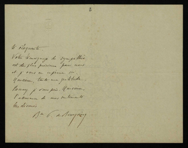 BOURGOING (Pierre de), officier militaire (1855-1916) : 5 lettres.