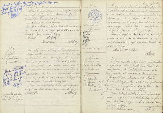 Teigny : actes d'état civil.