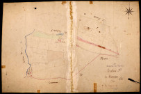 Varennes-lès-Nevers, cadastre ancien : plan parcellaire de la section J dite du Four de Vaux, feuille 3