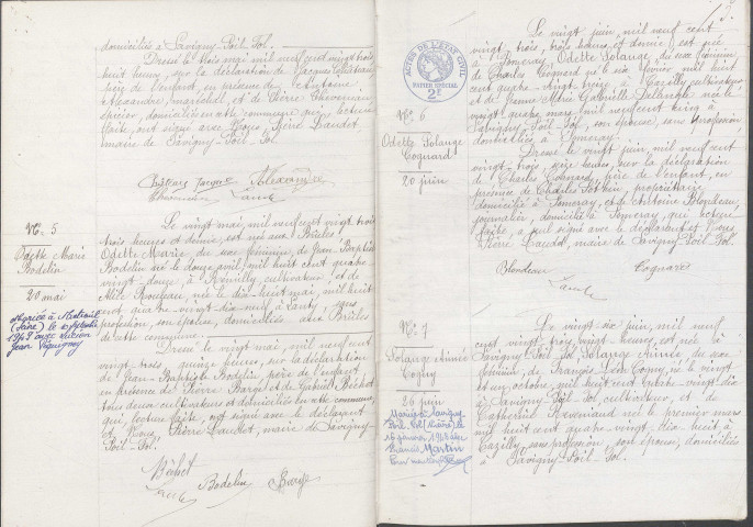 Savigny-Poil-Fol : actes d'état civil.