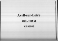Avril-sur-Loire : actes d'état civil (mariages).