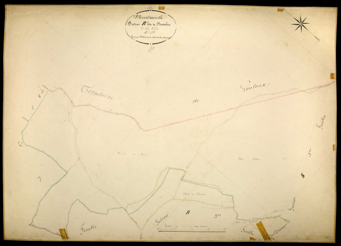 Montsauche-les-Settons, cadastre ancien : plan parcellaire de la section B dite de Natalou, feuille 4